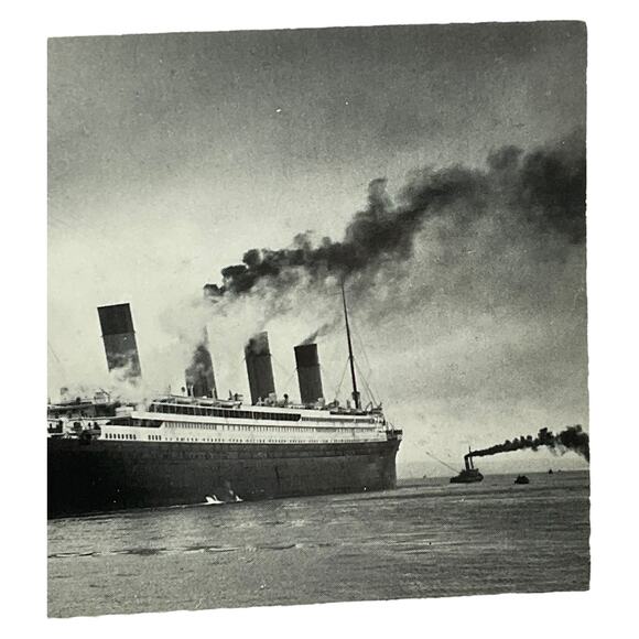 Titanic and Tugboat Photo on Cardstock Paper Ephemera Boats and Ships - Picture 4 of 5